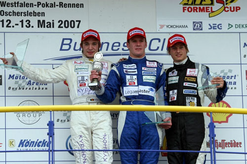 Podium ATS F3 Cup met winnaar Van Dam
